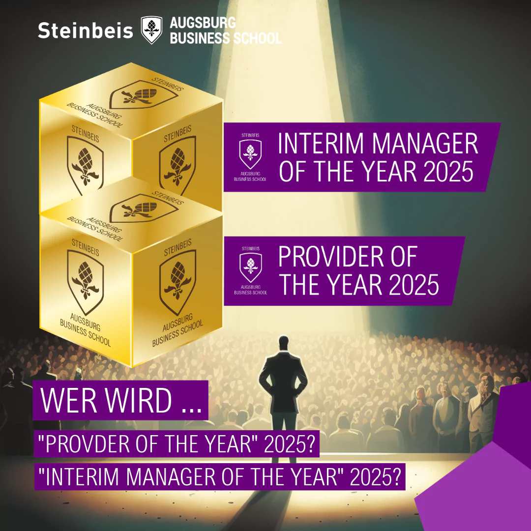Provider of the year, Interim Manager of the year Steinbeis Augsburg Business School